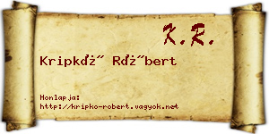 Kripkó Róbert névjegykártya