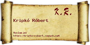 Kripkó Róbert névjegykártya